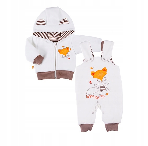 Detská kombinéza - Detské kombinézy Ewa Klucze 74 Brown, Ecru, Orange