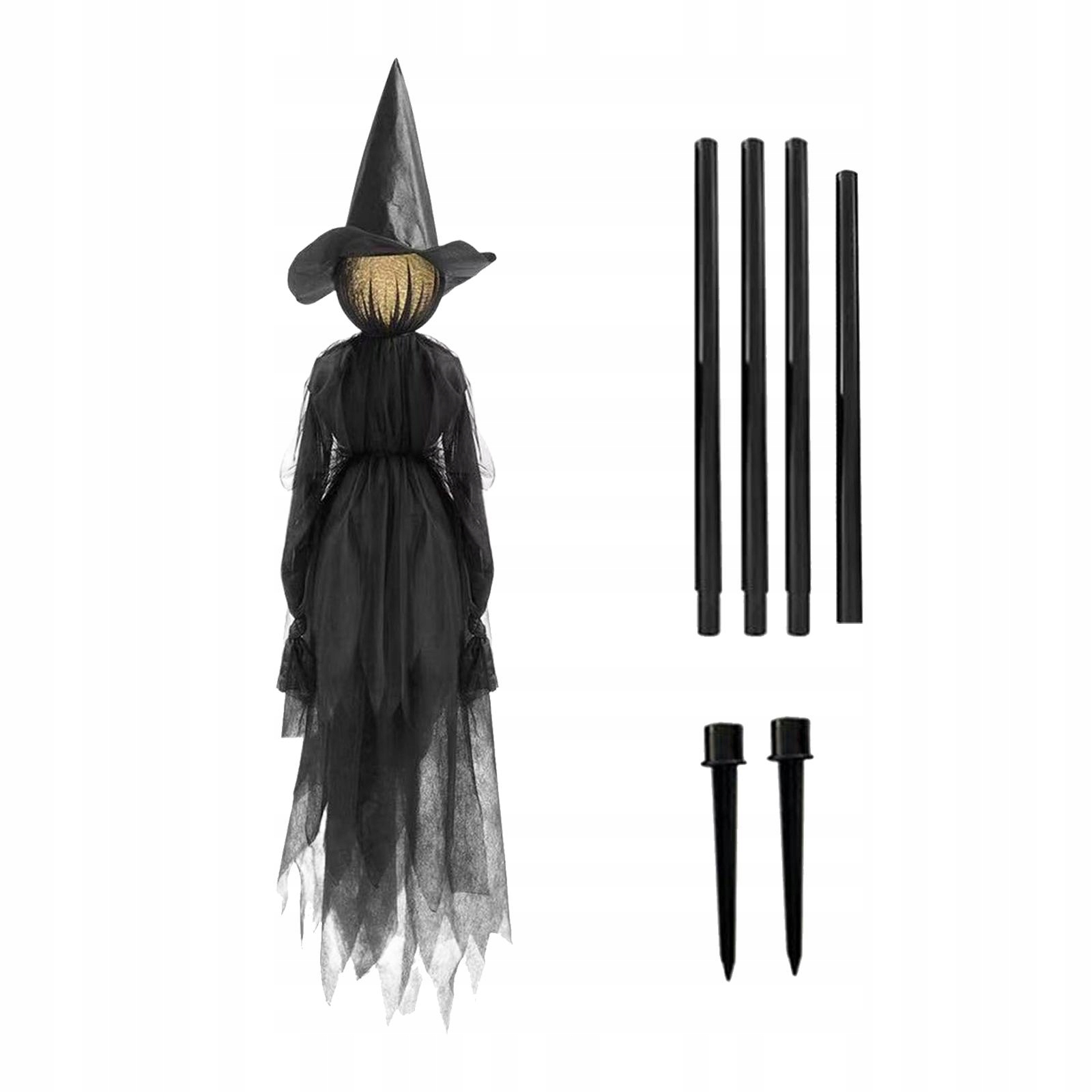 Kričiaca halloweenska čarodejnica s LED svetielkami. Halloweenske ozdoby