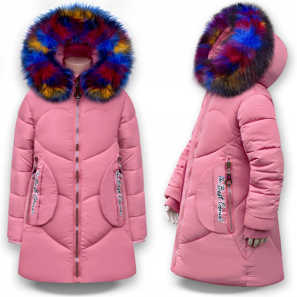 Detská bunda - Park bunda zimná bunda Parka kožušina s. 164