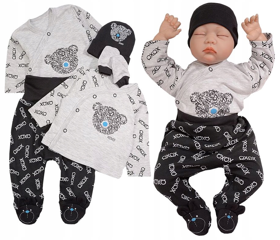 Detský komplet - Baby Set Lafel 62 biela, čierna, šedá, viacnásobná 5 ks.