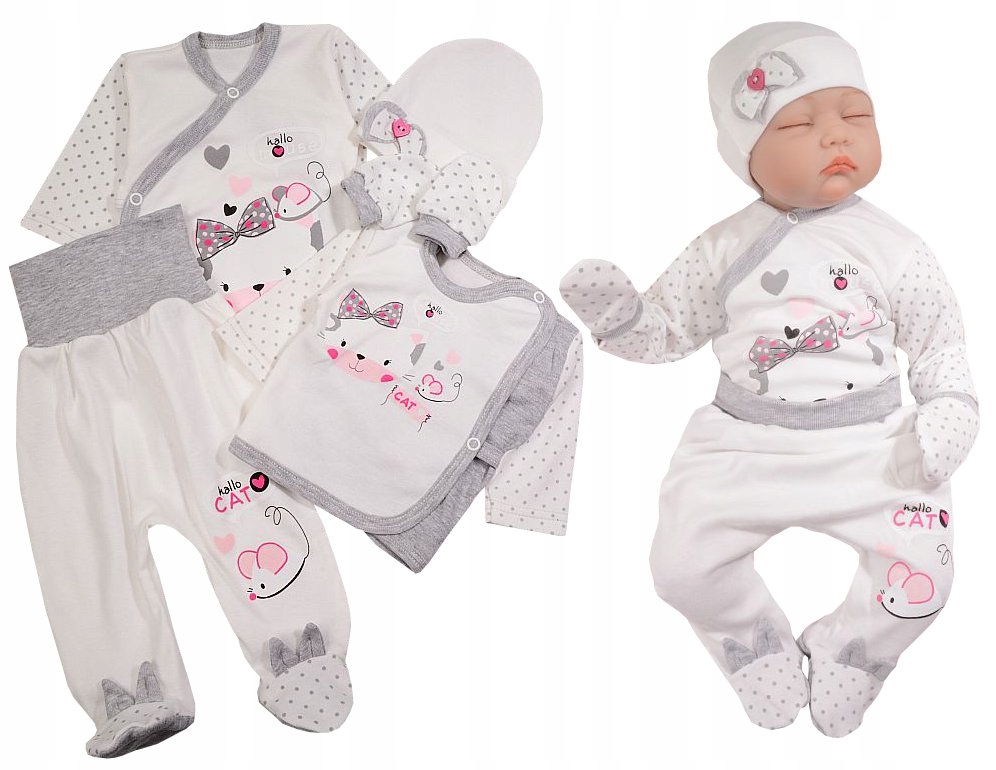 Detský komplet - Baby Set Lafel 56 ECRU, ružová, šedá, viacnásobná 5 ks.