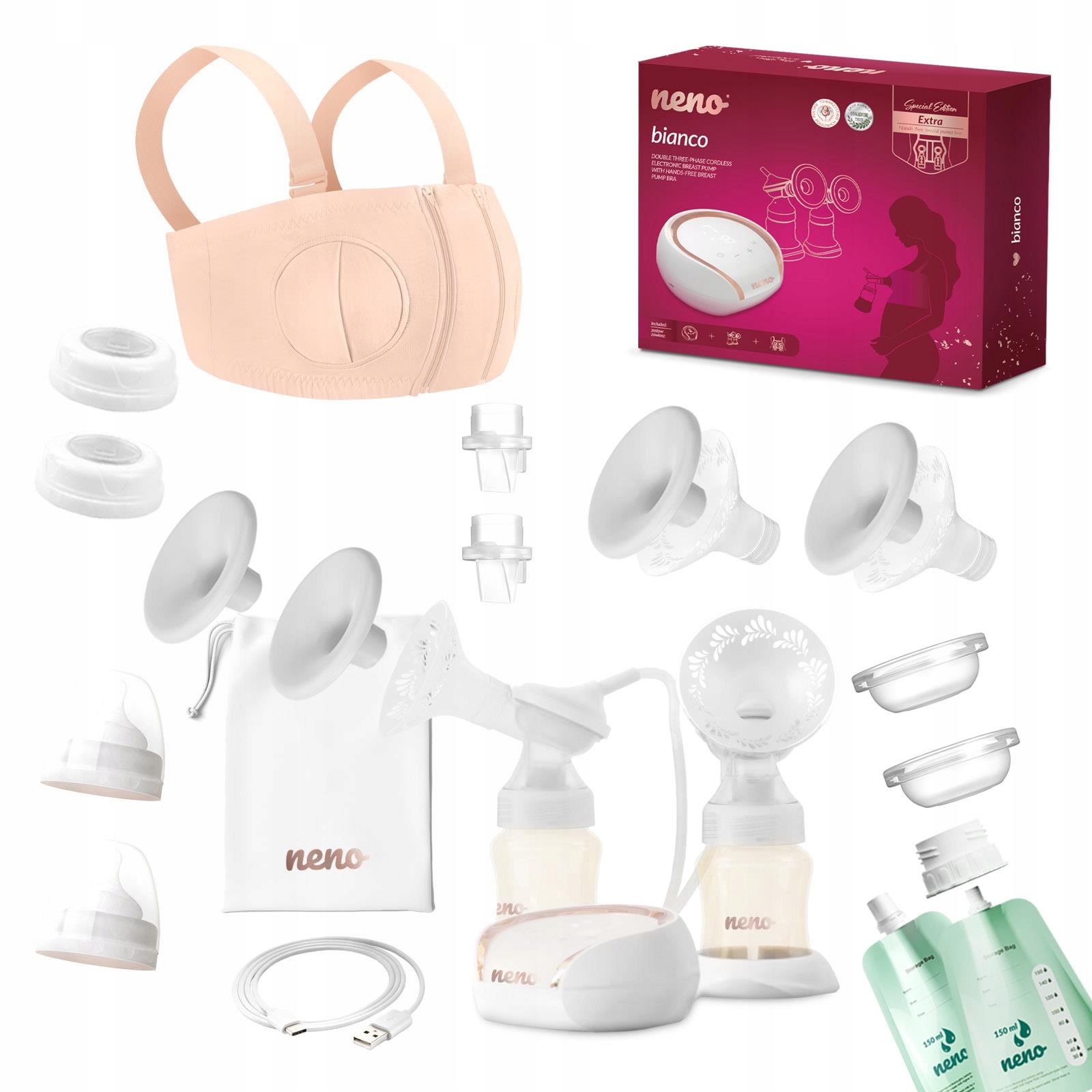 Neno Bianco Electric Breast Pump + korzet sada