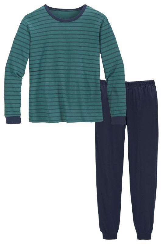 Pyžamo, župán - Pyžama le jogger veľkosť 146 NAVY BLUE, GREEN
