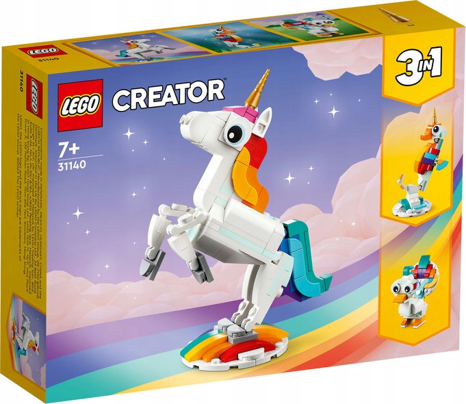 Stavebnica LEGO Creator 3 w 1 - Tvorca Lego Magic Unicorn 3in1 31140