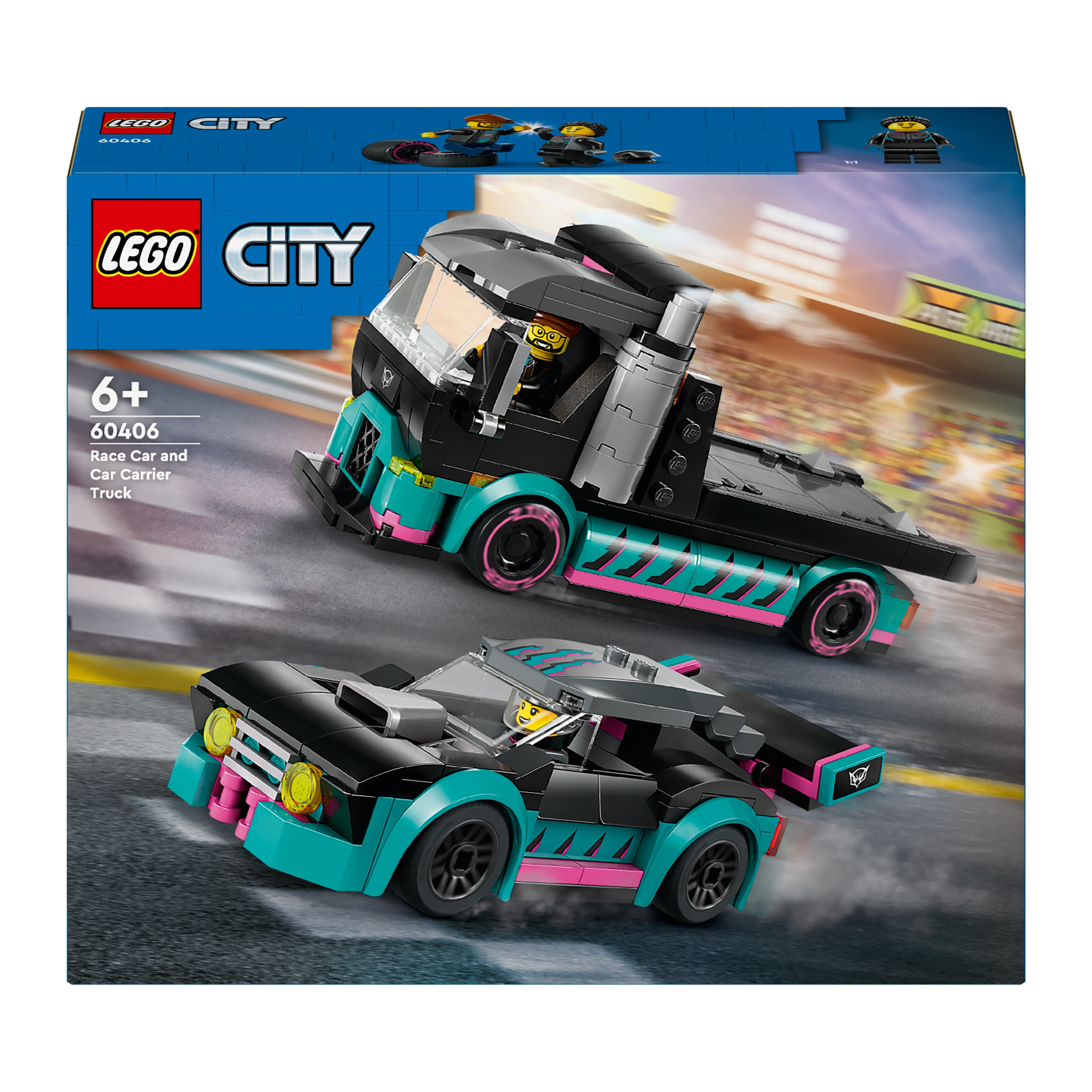 LEGO City 60406 Pretekárske auto a odťahovka