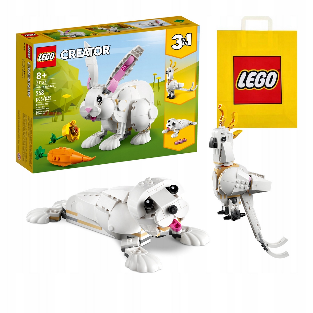 Stavebnica LEGO Creator 3 w 1 - Tvorca Lego 3in1 - králik, papagáj alebo pečať 31133