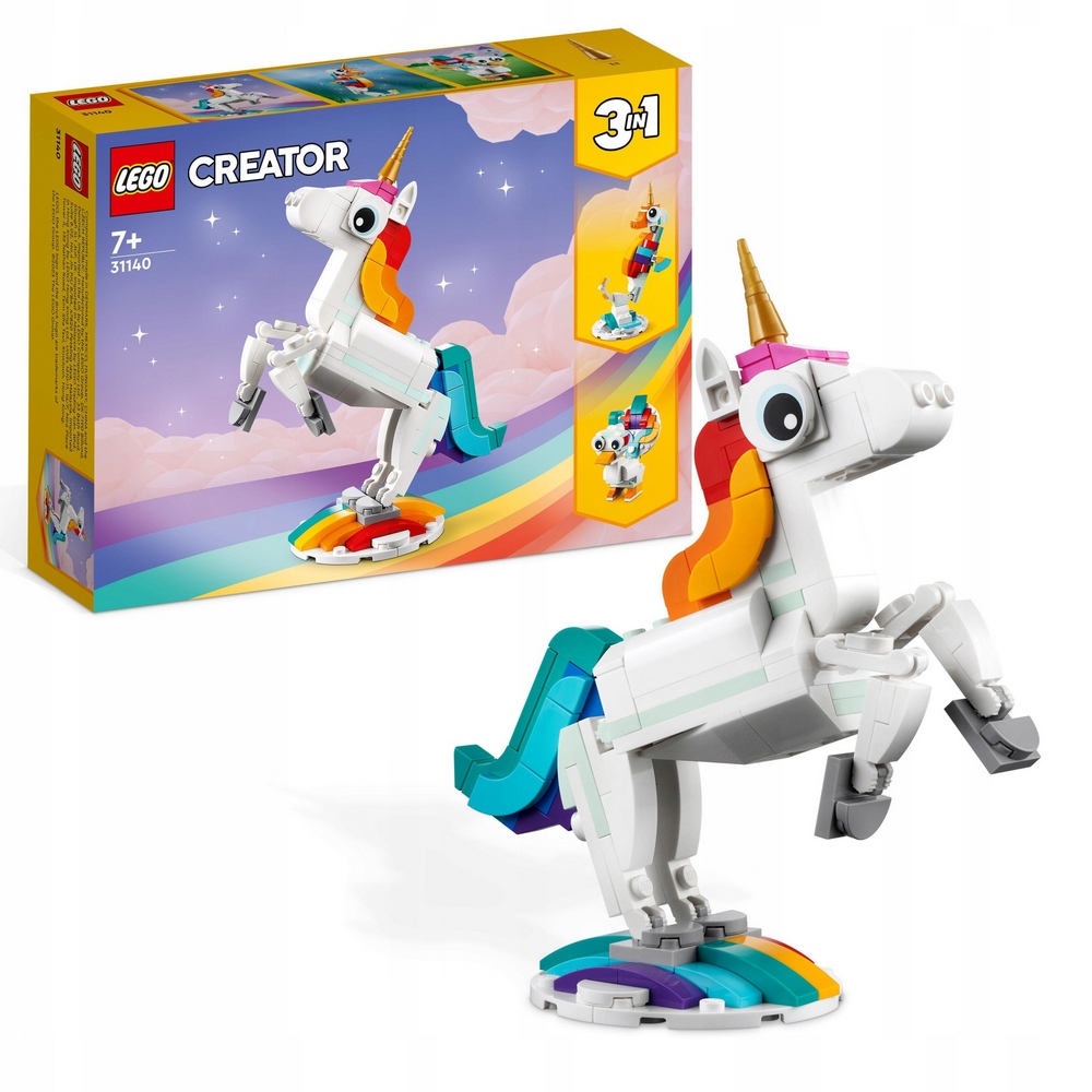 Stavebnica LEGO Creator 3 w 1 - Tvorca Lego Magic Unicorn 31140