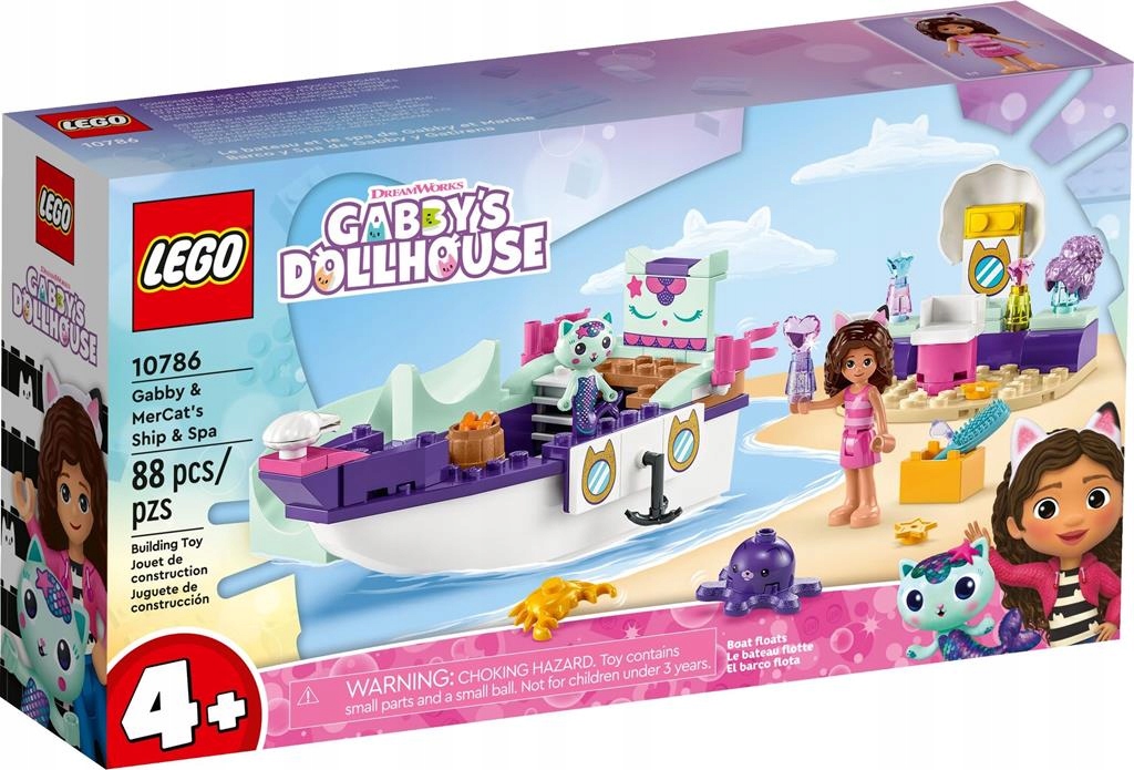 Stavebnica LEGO Gabby's dollhouse - LEGO GABBYS 10786 GABI A LOĎ MORSKÝCH VÍL A KÚPELE