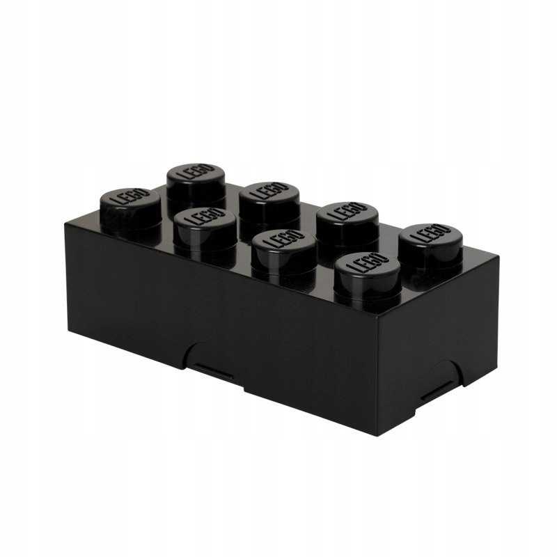 Detský desiatový box, fľaša - Lego obedové box raňajky tehly 8 čierne