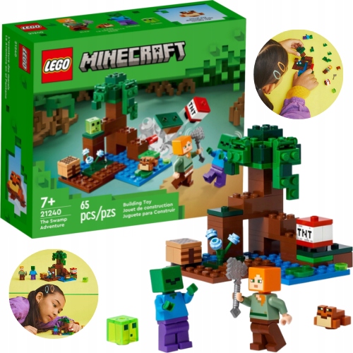 Stavebnica LEGO Minecraft - LEGO MAINECRAFT 21240 ZOMBIE WETLANDS DOBRODRUŽSTVO 7+