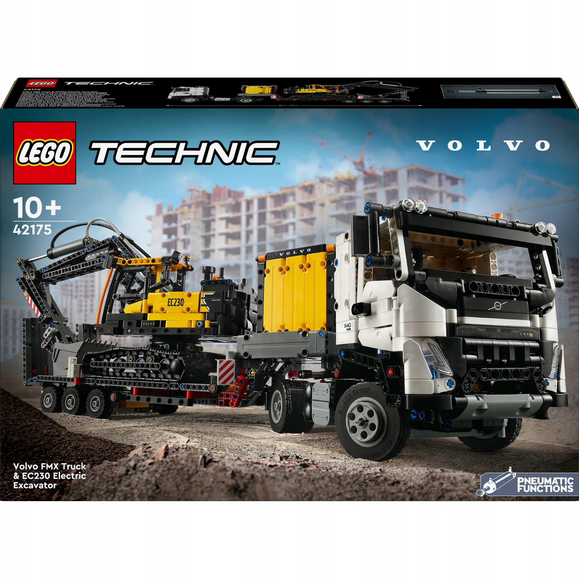 LEGO Technic 42175 Nákladné auto Volvo FMX a elektrické rýpadlo EC230