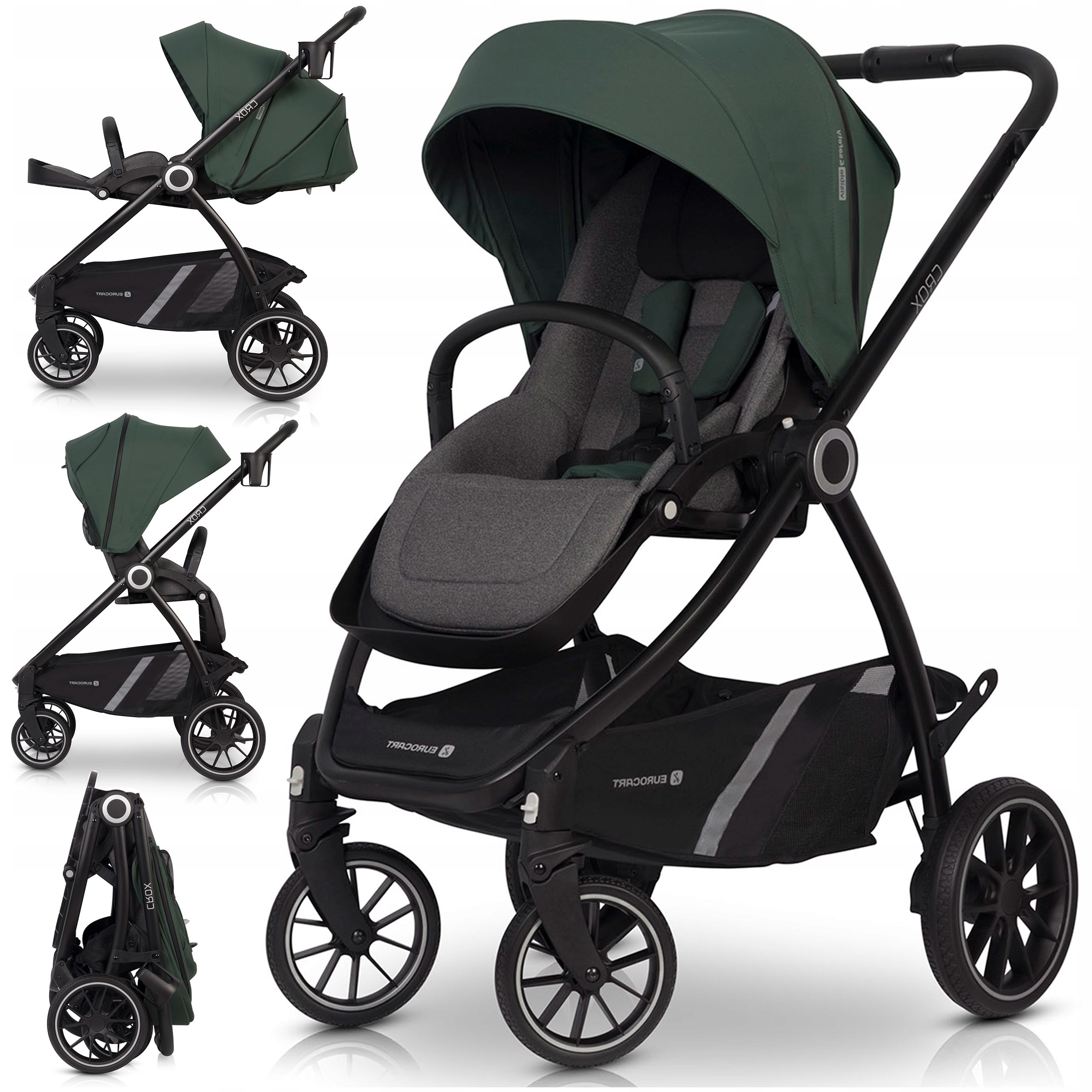 Vychádzkový kočík - ĽAHKÝ CROX PARTNER, DIVERZITEĽNÉ SEDADLO, PREDNÁ CHRBTA, VEĽKÉ KOLESÁ 0-22KG