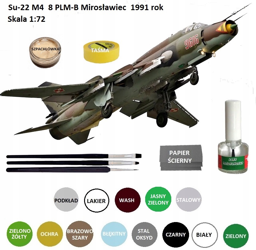 MODEL LIETADLA na montáž Su-22M4 Montér, farby, základ, lak...