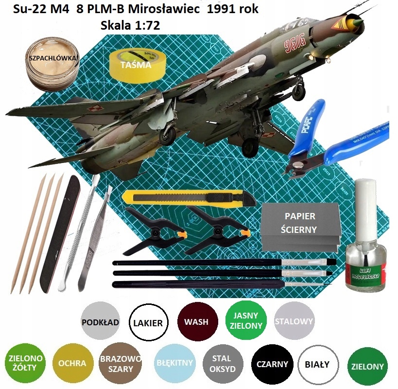 MODEL LIETADLA na montáž Su-22M4 Montér, mat, farby, základ, lak...