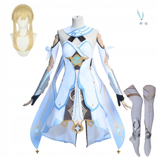 Kostým, maska - Genshin Impact Lumine Cosplay kostým+parochňa xl