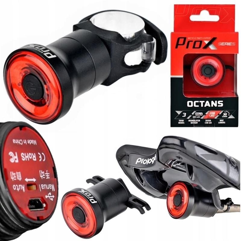 Prox Lamp Octans 30LM Bicykel 400 mAh USB Zadná