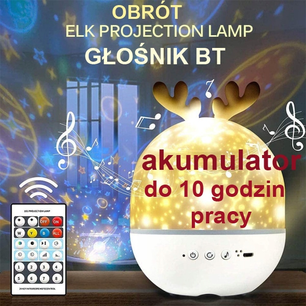 Lampa projektor bt pilot reproduktor Campsle 1215 166 biela batéria