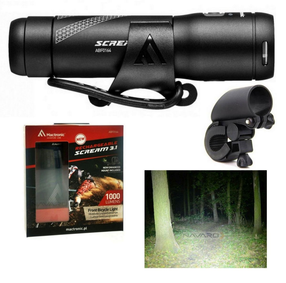 Mactronic Scream 3.1 1000 lm bicyklová lampa