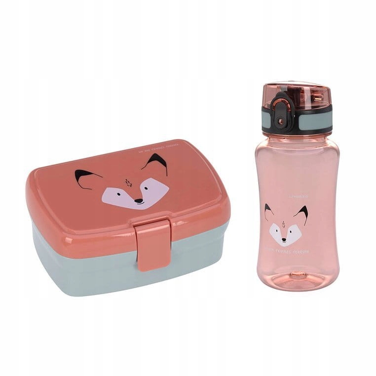 Detský desiatový box, fľaša - Súprava Lunchbox Lassig + fľaša na vodu Lis Tritan