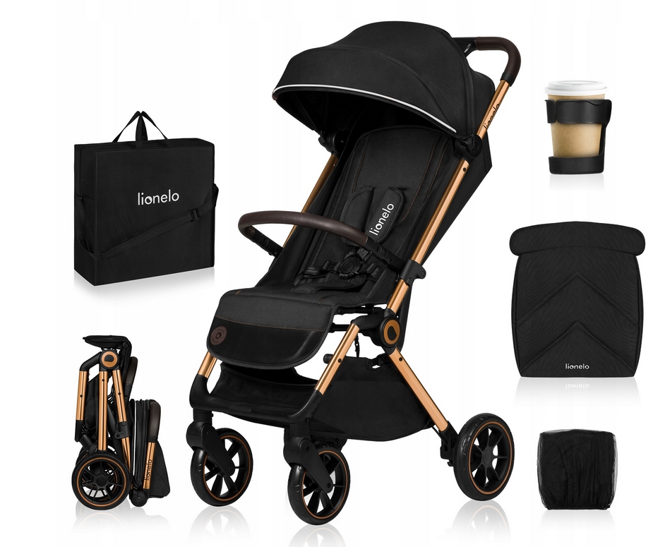 Vychádzkový kočík - Kočík Lionelo CLOE do 22 kg Black Onyx