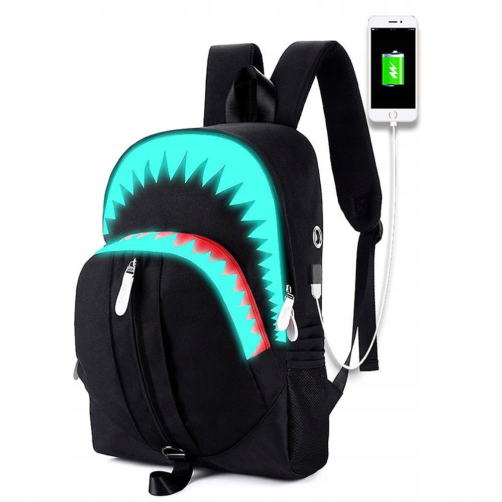 Aktovka - Svetlý batoh samce žralokov USB batoh (čierna)