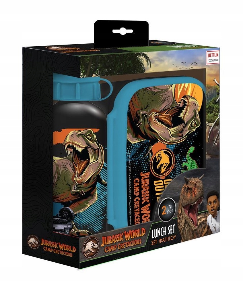 Detský desiatový box, fľaša - Fľaša na hliníkovú krabicu na obed, fľaša na vodu, Jurassic World Box