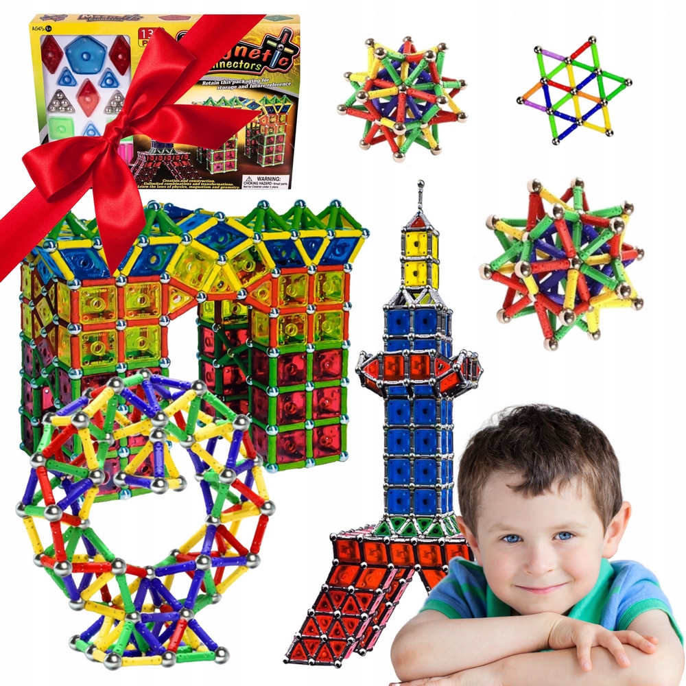 3D VZDELÁVACIE MAGNETICKÉ BLOKY STAVEBNÝ PUZZZLE 138 EL XXL SET
