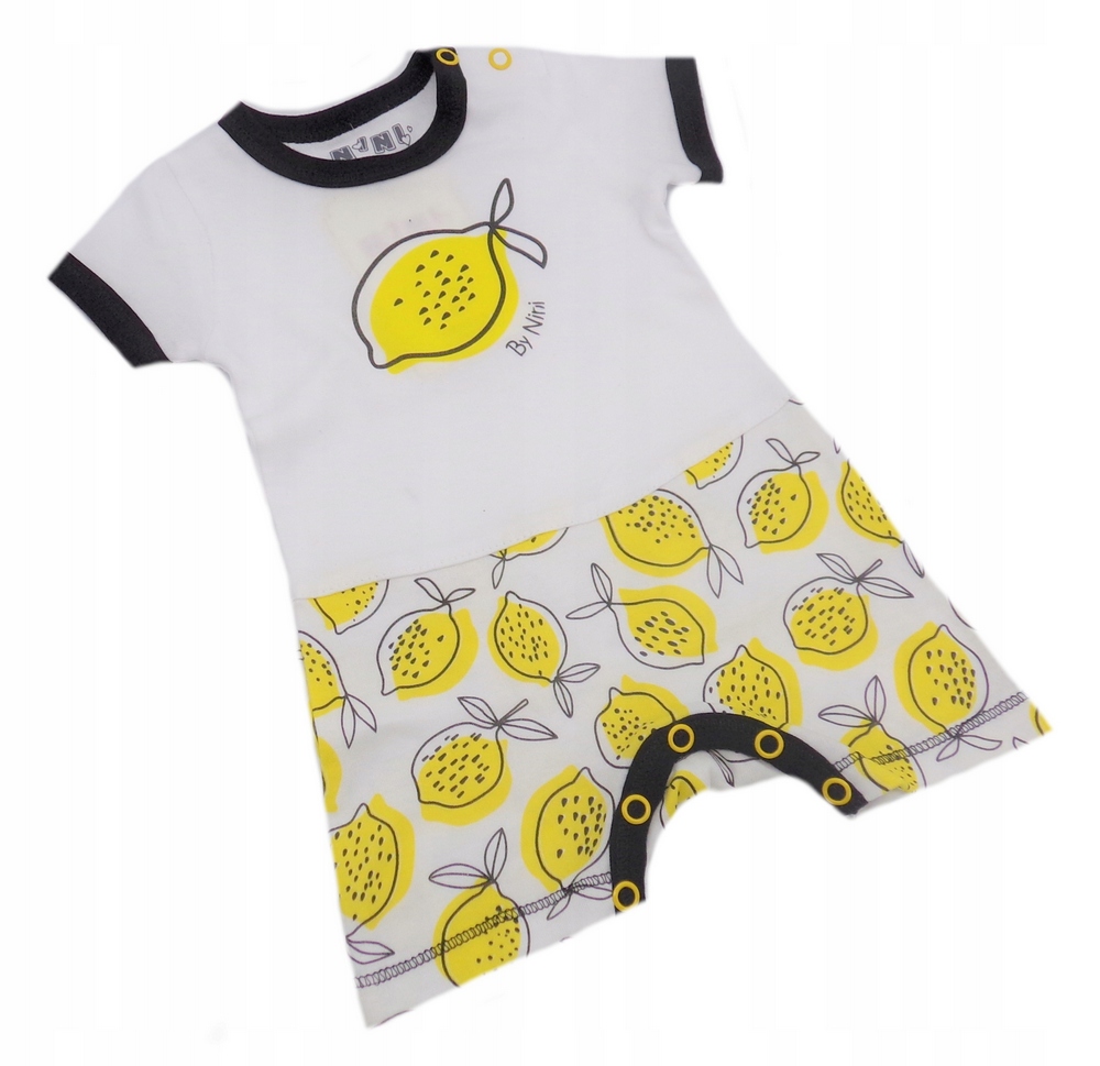 Dupačky - Baby Rampers 62 biela, čierna, žltá