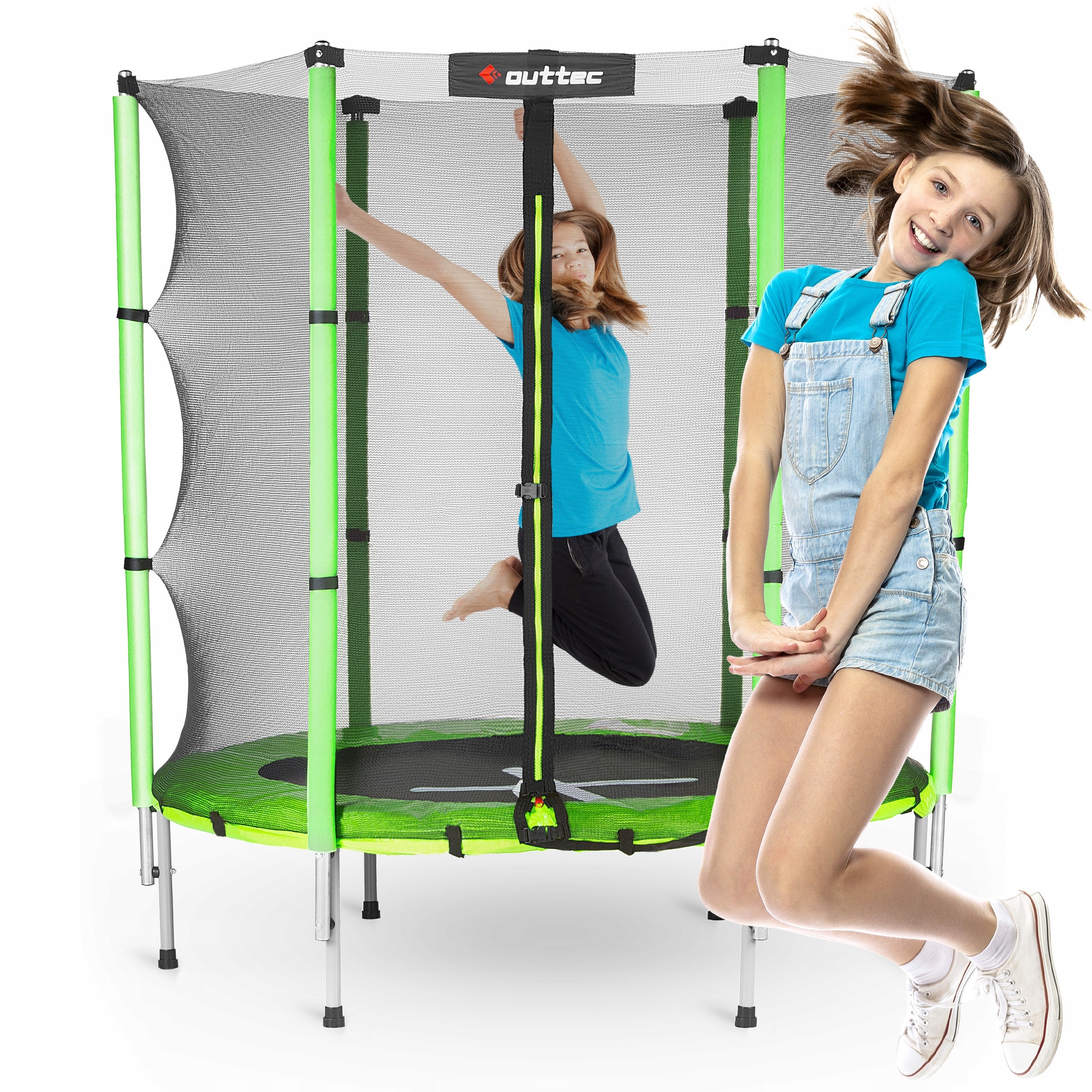MALÁ ZÁHRADNÁ TRAMPOLÍNA PRE DETI 140 CM, VNÚTORNÁ SIEŤ, 4,5 FT, VONKAJŠIA SIEŤ