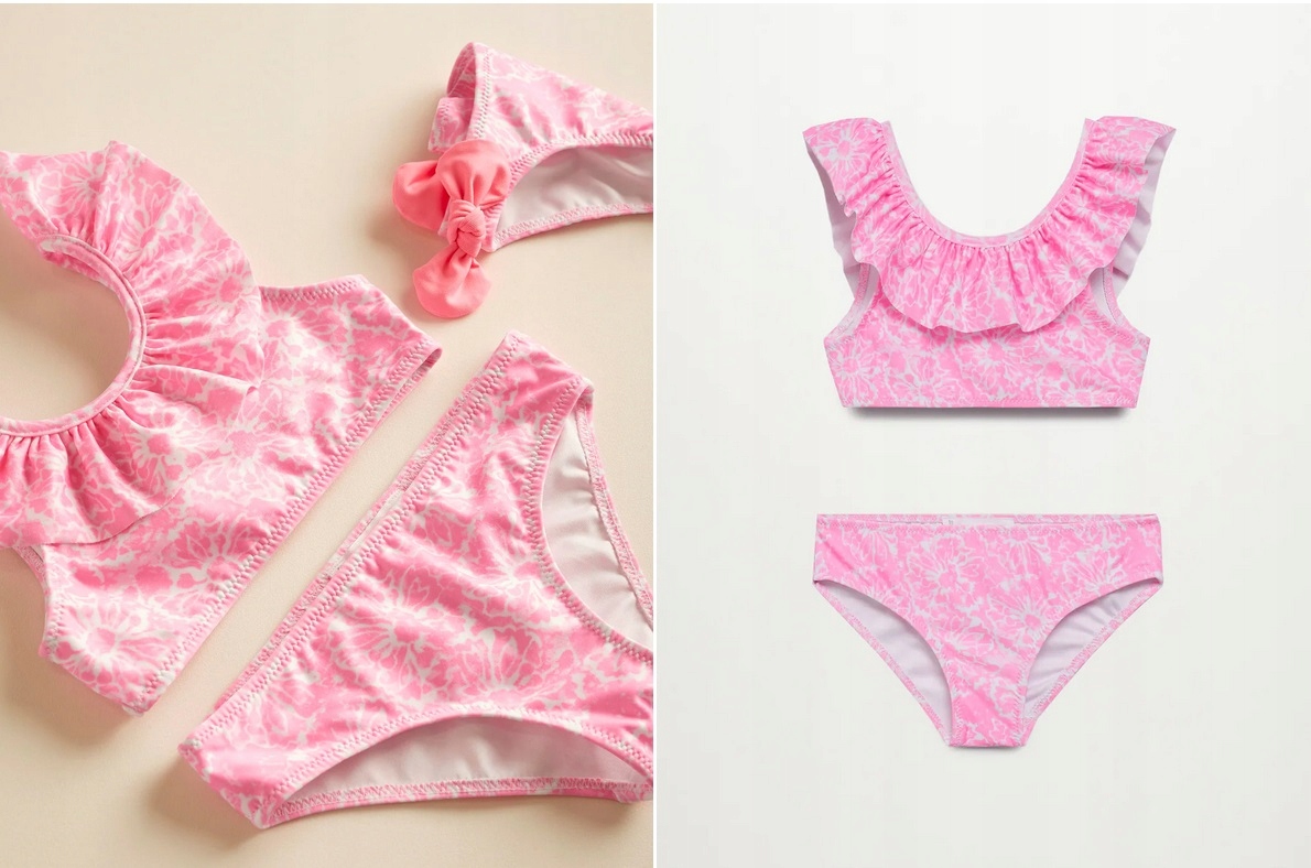 Detské plavky - Dva kusové mango outfit 152 biely, ružový, viacnásobný