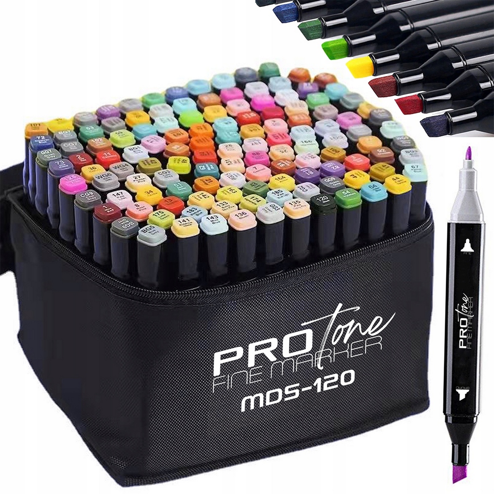 Alkoholové markery Pro Set 120ks dotyk + taška