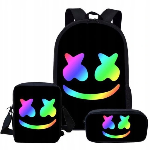 Marshmello Set School Backpack School Bag Cencil Case