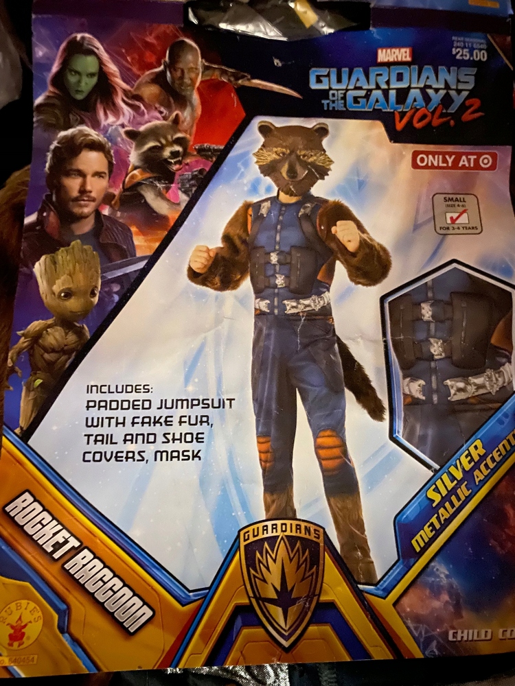 Kostým pre chlapca- Rubes Rocket Raccoon Marvel Avengers R.s Outfit