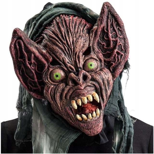 Carnival Toys CT01465 latexová zombie maska na tvár oranžová a červená