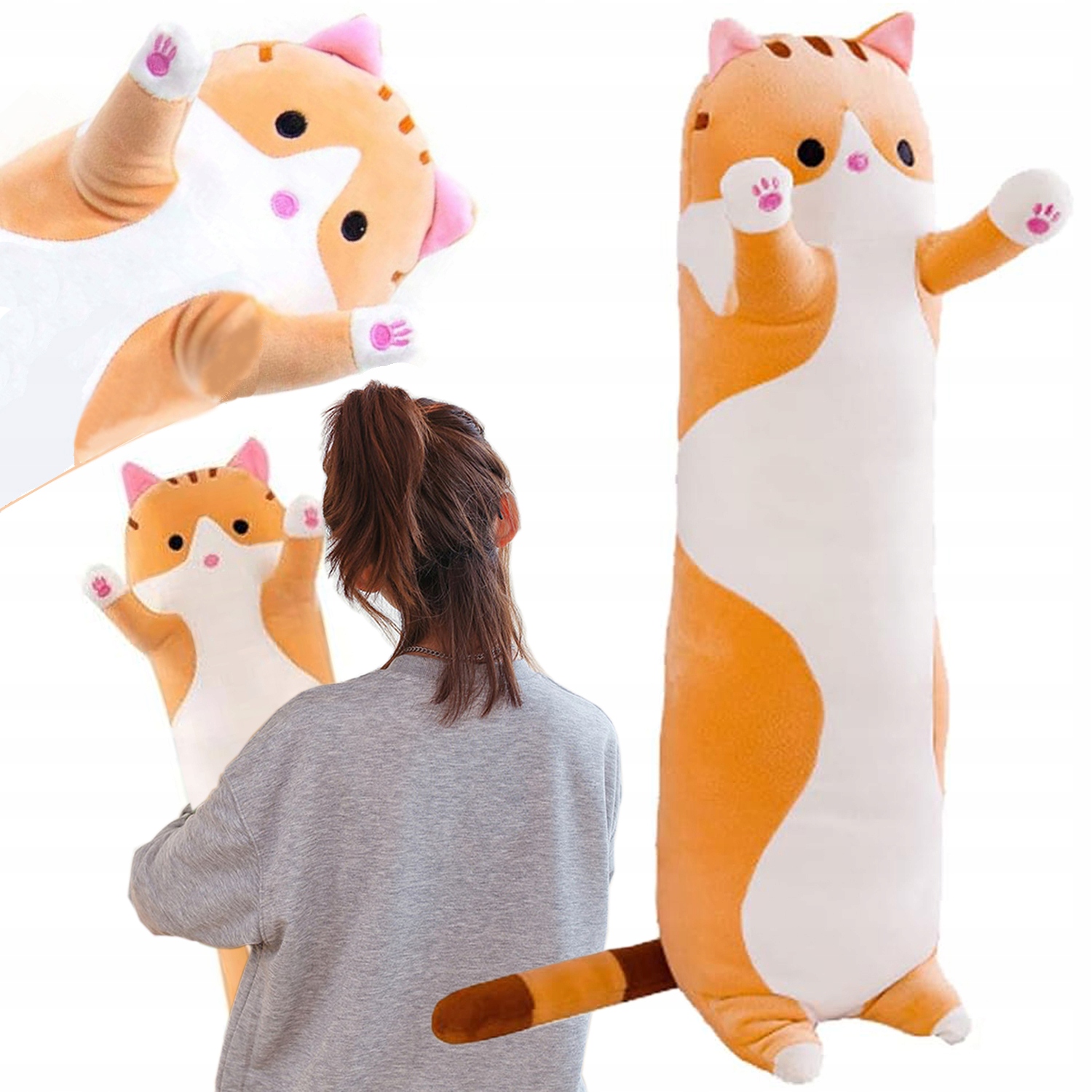 L.O.L Surprise zvieratko - PLYŠOVÝ VANKÚŠ MASKOT ČERVENÁ MAČKA DLHÝ 70 cm
