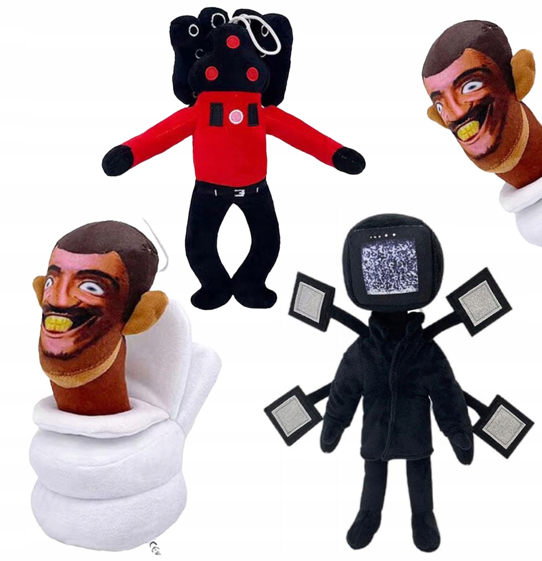 Rozprávkový plyšák - SKIBIDI TOALETNÝ PLYŠOVÝ MASKOT 28CM VEĽKÝ TVMAN TITÁNOVÝ REPRODUKTOR TOALETNÝ MUŽ