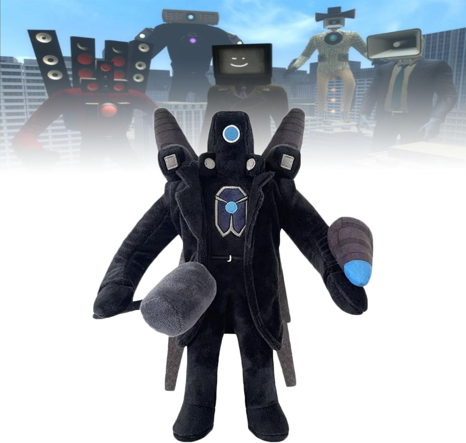 Rozprávkový plyšák - Maskot Skibidi WC Titan Cameman King Toy 30 cm