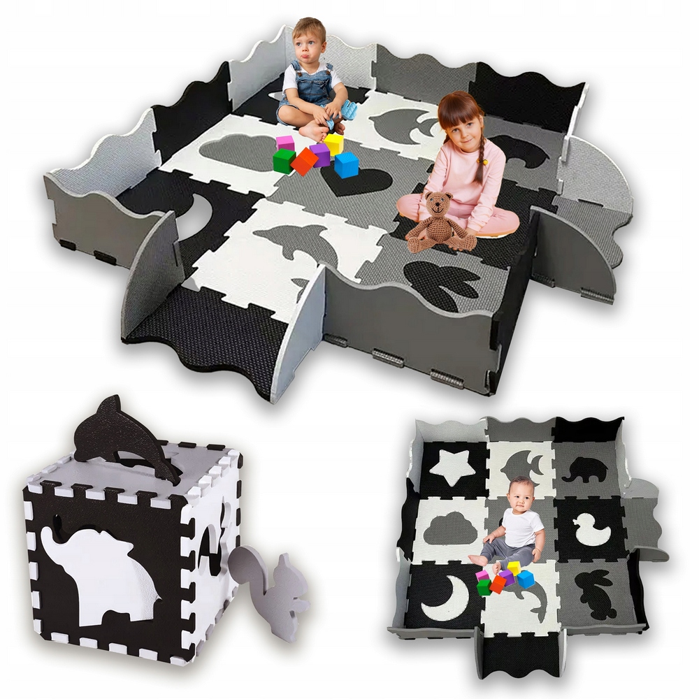 Vzdelávacia podložka - Vzdelávacia penová rohož hustá hrapen pre deti puzzle 25 prvkov 3in1