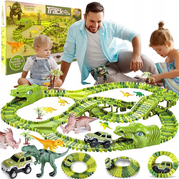 Autodráha - Mega Racing Track Dinosaurs Dino Park set xxl