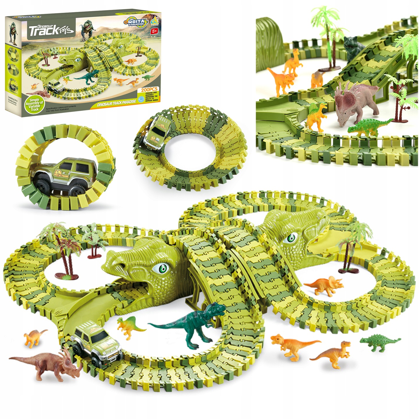 Autodráha - Mega Race Track XXXL Dinosaur Dino Park 229 Elements Matadi