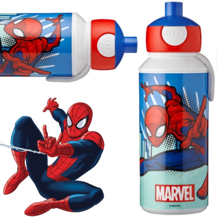 Detský desiatový box, fľaša - Vodná voda z fľaše Mepal Spiderman 400 ml