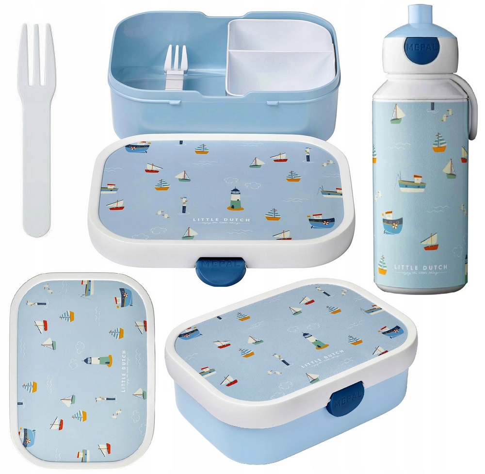 Detský desiatový box, fľaša - Mepal Lunchbox Raňajky bidon morské lode