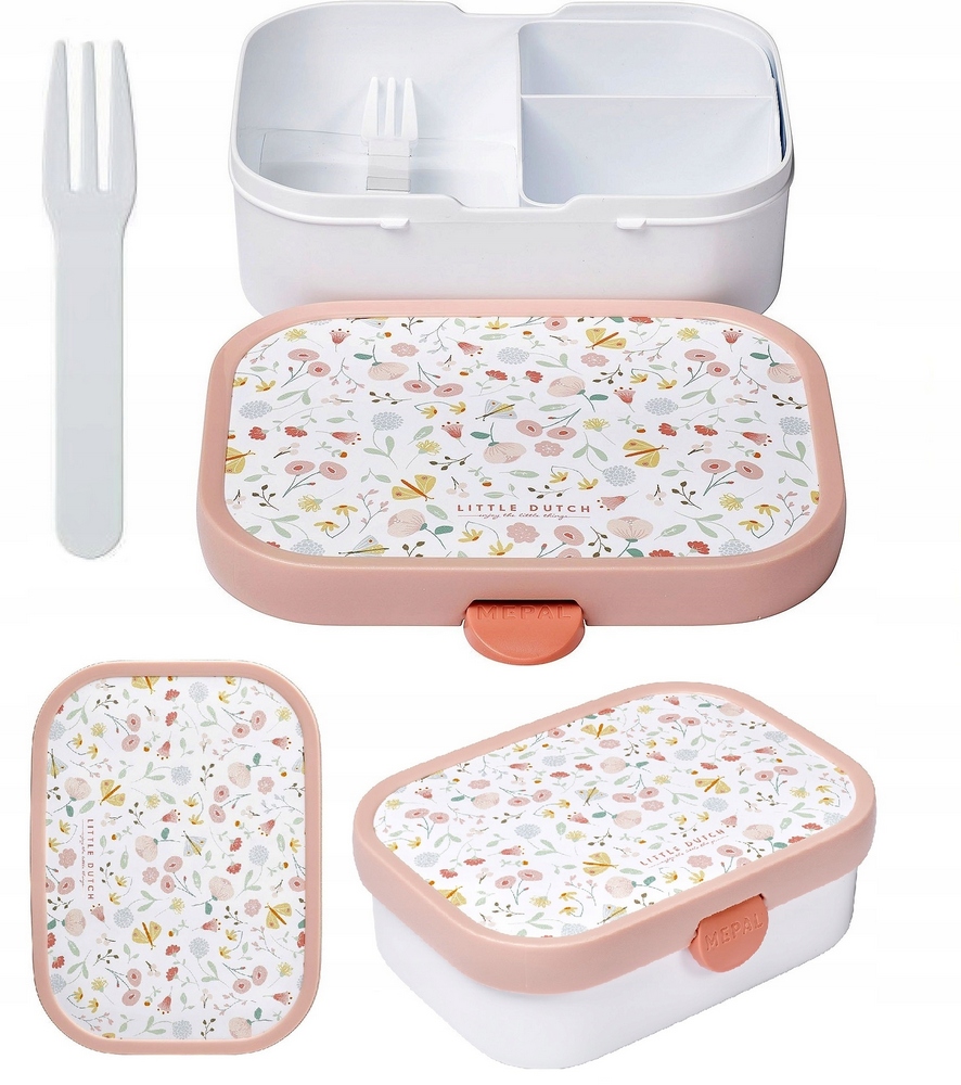 Detský desiatový box, fľaša - Mepal Bunchbox Breakfast Butterflies Kvety bez BPA