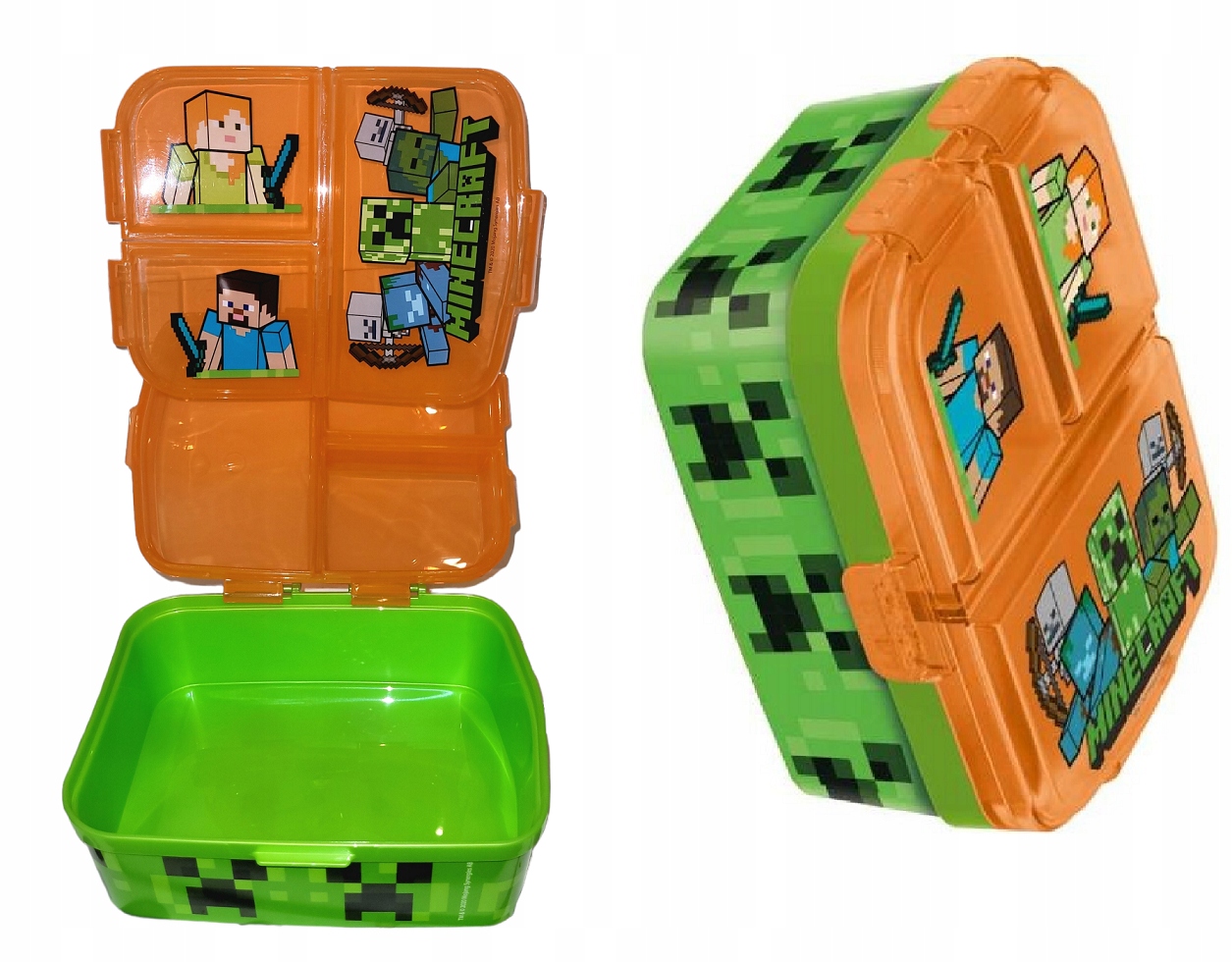 Detský desiatový box, fľaša - Minecraft Box Organizer Lunchbox 4 komory