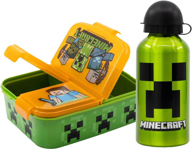 Detský desiatový box, fľaša - Minecraft Lunch Box Breakfast + Bidon 400 ml