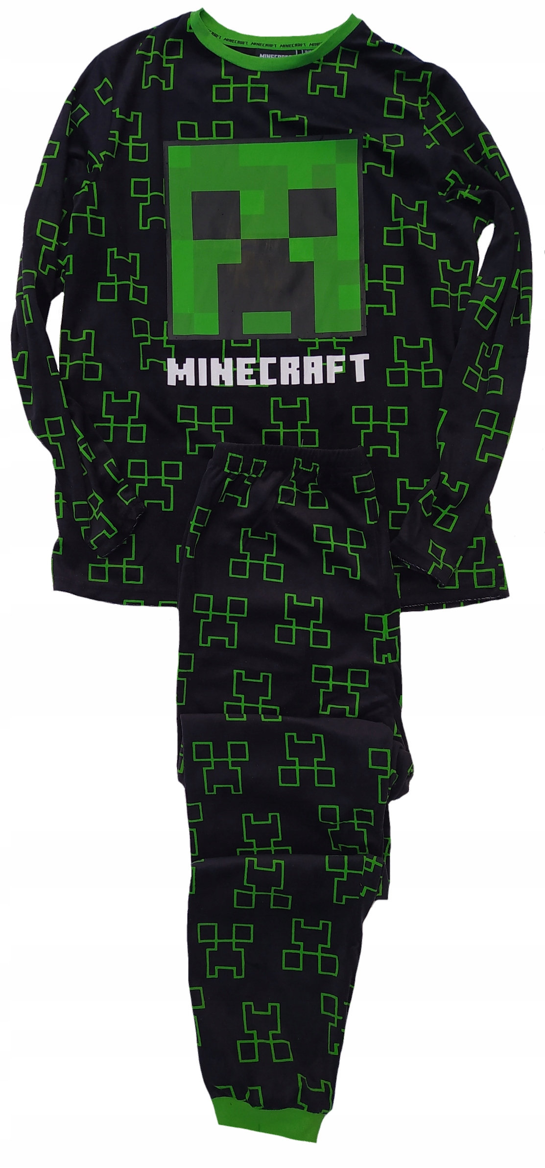 Pyžamo, župán - Minecraft pyžamy veľkosť 134 biela, čierna, zelená