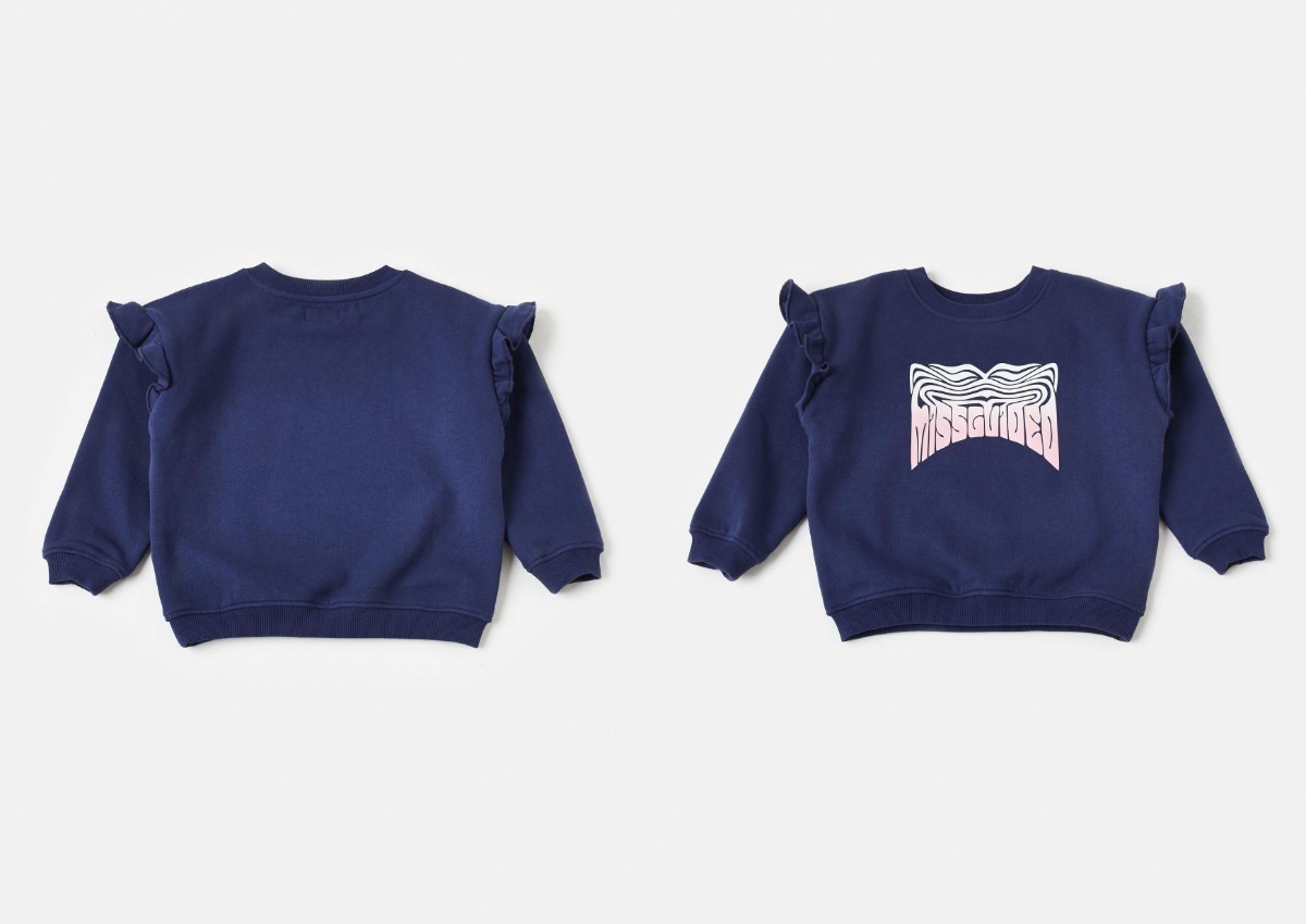 Mikina - Missguided Kids Detská mikina veľkosti 104 Námorná modrá s dlhým rukávom