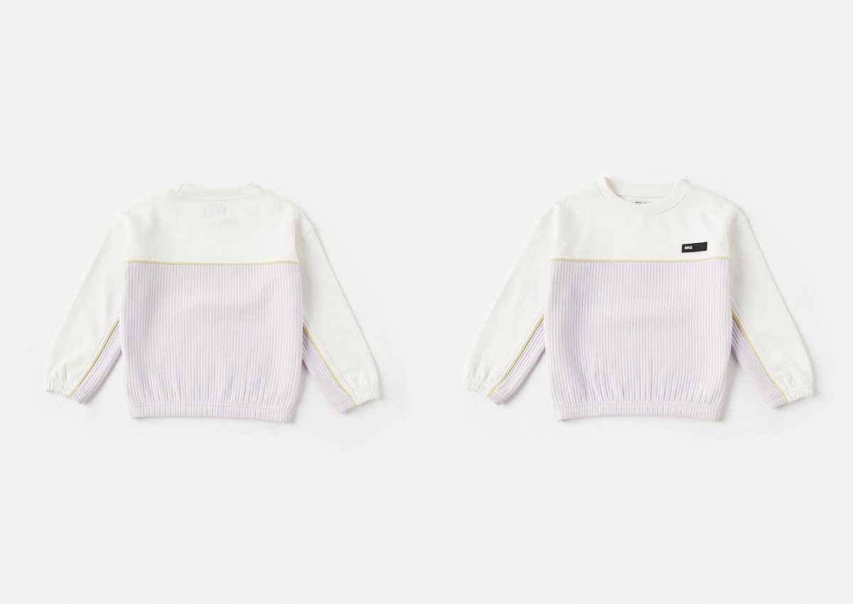 Mikina - Missguided Detská mikina veľkosť 122 Biela, fialová rukáv