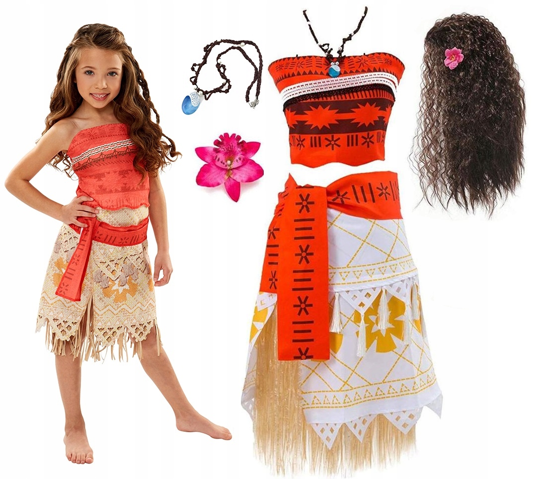 Kostým pre dievča - Kostým Moana Vaiana Peruka 110/116
