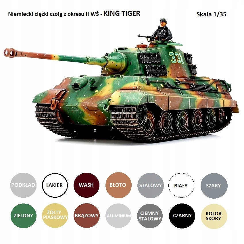 MODEL nemeckého tanku King Tiger, King Tiger + sada farieb....